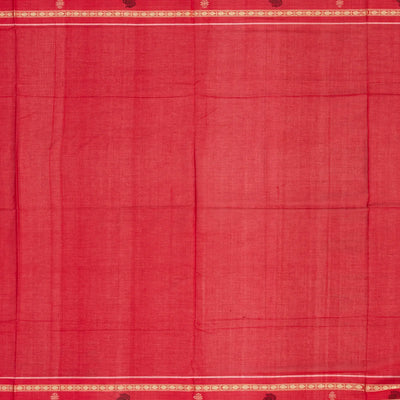 Black Handloom Orissa Cotton Saree With Contrast Pink Border