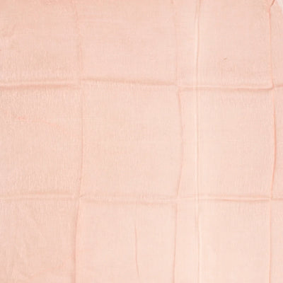 Light Peach Handwoven Linen Saree Printed With Floral Motifs