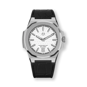 Nuun Official MT Silver Men Analogue Watch White Dial With Silver Marker - MT Silver 40.5mm