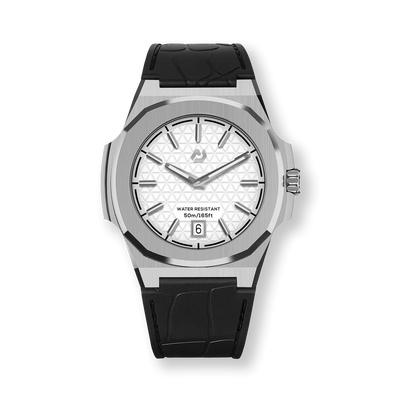 Nuun Official MT Silver Men Analogue Watch White Dial With Silver Marker - MT Silver 40.5mm