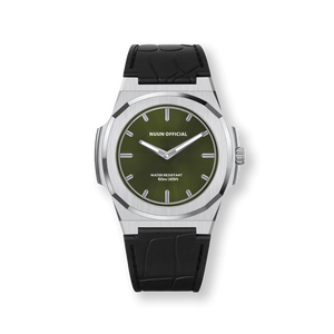 Nuun Official MS Silver Men Analogue Watch Green Dial With Silver Marker - MS Silver 38mm