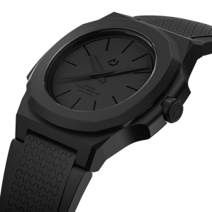 Nuun Official Origen Midnight Men Analogue Watch With Nanotech Silicon Strap Black Marker - Origen Midnight