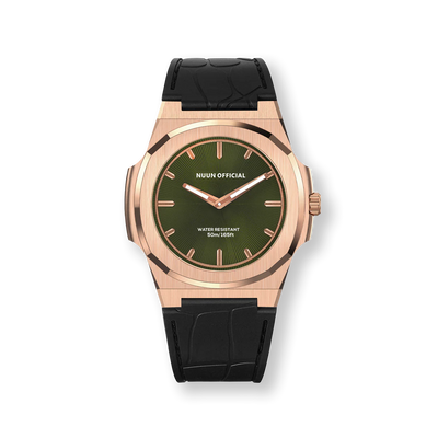 Nuun Official MS Rosegold Men Analogue Watch Green Dial With Gold Marker - MS Rosegold 38mm