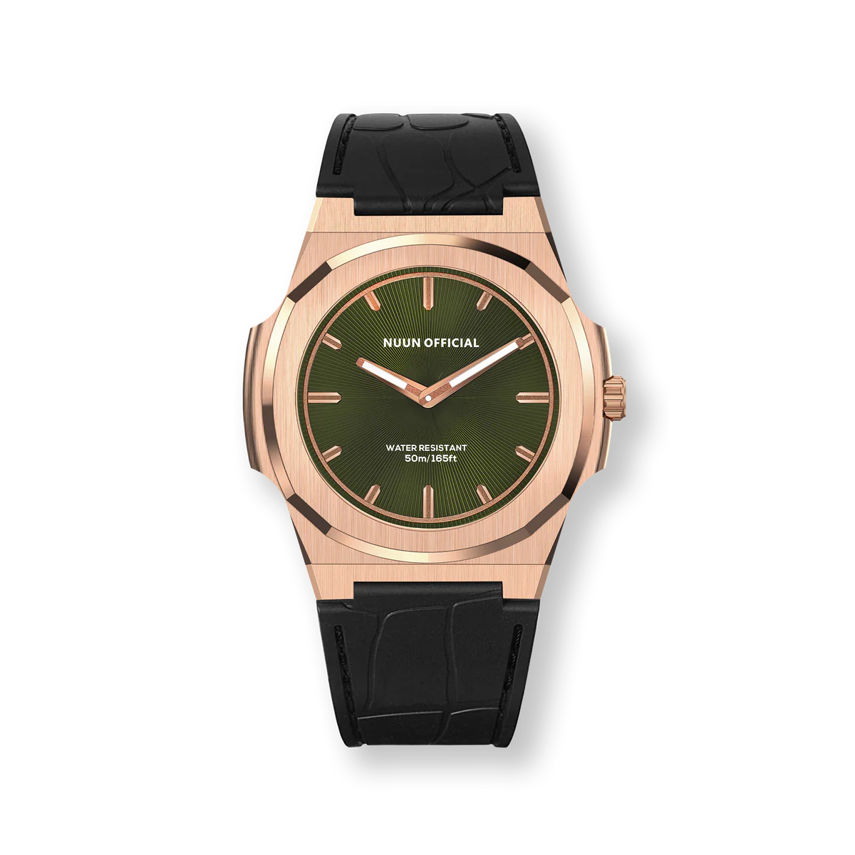 Nuun Official MS Rosegold Men Analogue Watch Green Dial With Gold Marker - MS Rosegold 38mm
