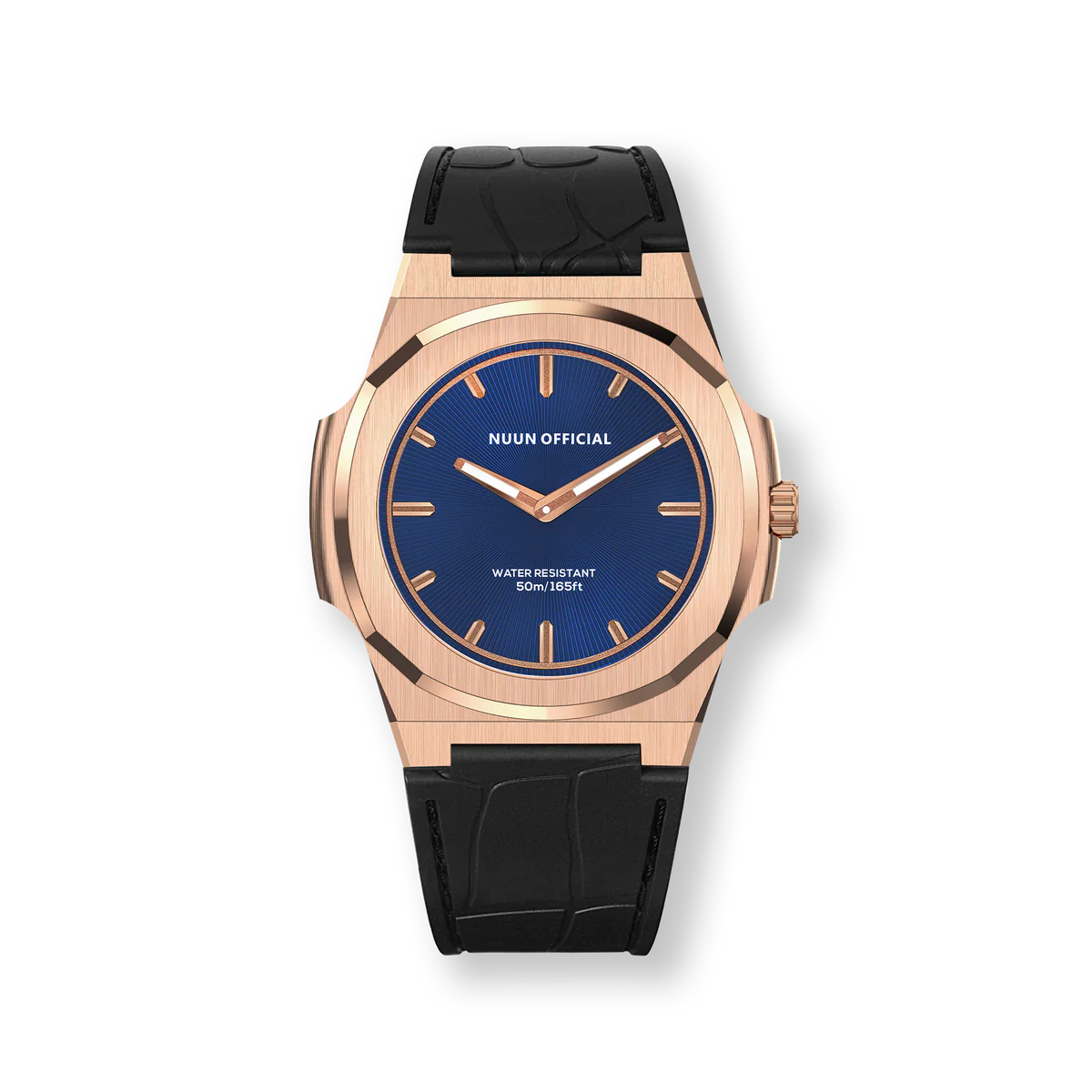 Nuun Official MS Rosegold Men Analogue Watch Blue Dial With Gold Marker - MS Rosegold 38mm