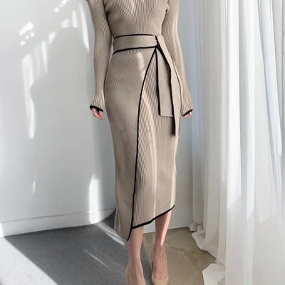 Helen Premium Woolen Midi Dress