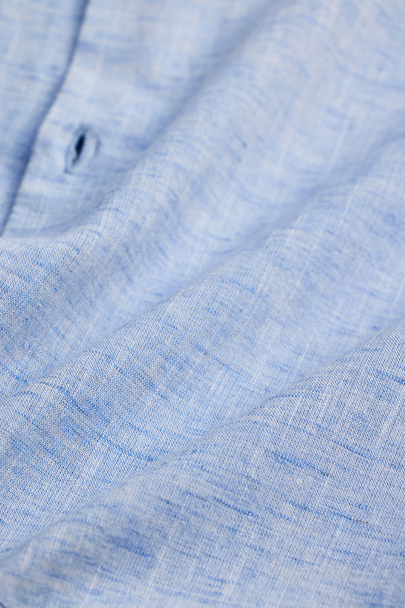Light Blue Linen Blend Shirt