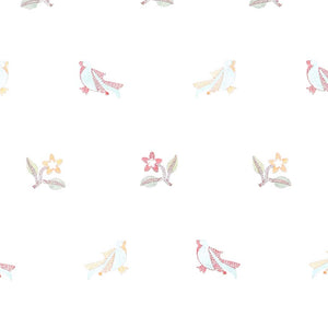 Violet plain design crushed tissue saree, contrast floral & bird design border & pallu