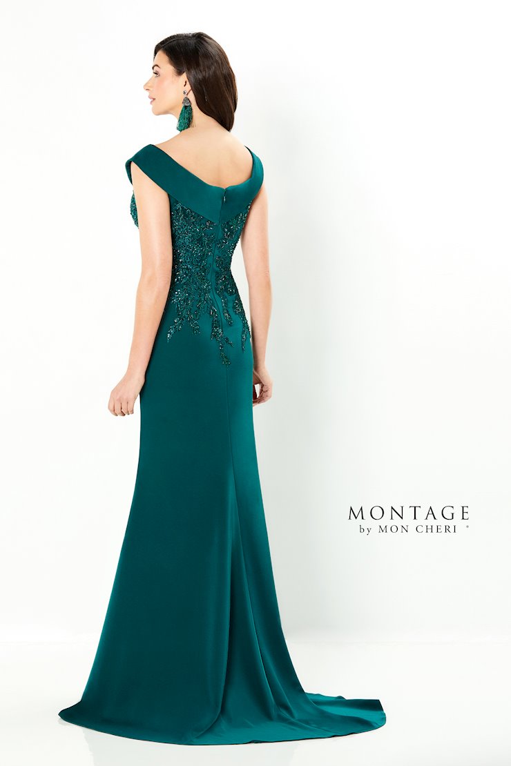 Montage 220932 Long Beaded Lace Bodice Formal Dress