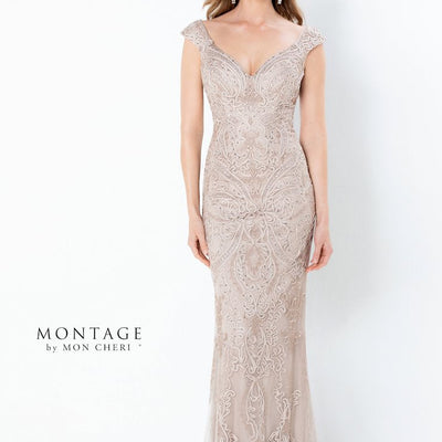 Montage 220934 Fitted Long Beaded Evening Formal Dress