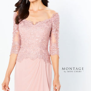 Montage 220942 Long Evening Gown Fit Lace Formal Dress