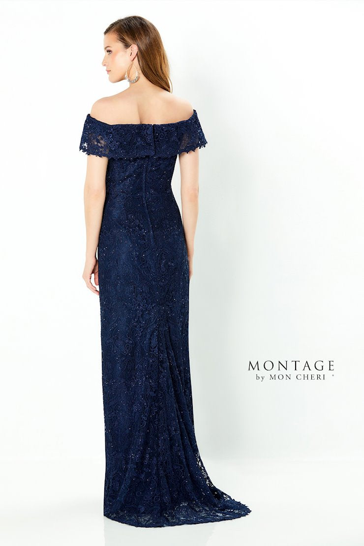 Montage 220947 Long Ruffle Top Formal Evening Dress