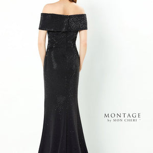 Montage 220949 Long Beaded V Neck Formal Dress
