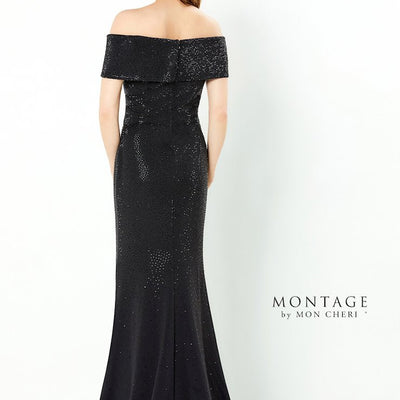 Montage 220949 Long Beaded V Neck Formal Dress