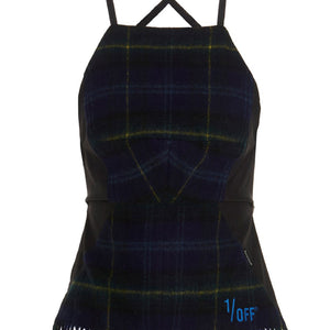 1/Off Checked Scarf Top