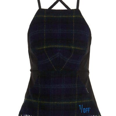 1/Off Checked Scarf Top