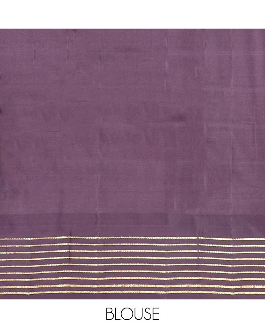 Green zari buttas silk saree, contrast temple banaras zari design border & zari design pallu