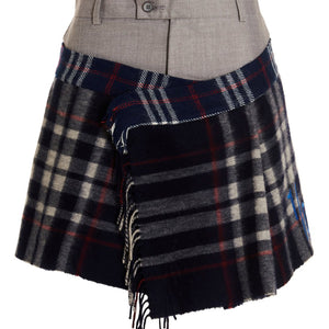 1/Off Check Scarf Reworked Skirt