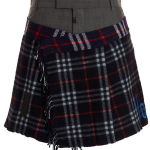 1/Off Check Scarf Reworked Skirt