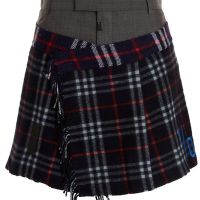 1/Off Check Scarf Reworked Skirt