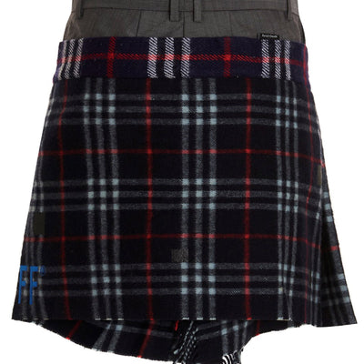 1/Off Check Scarf Reworked Skirt