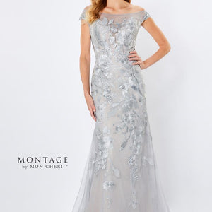Montage 221968 Floral Long Beaded Evening Formal Dress