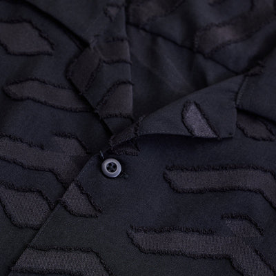 Black Geometric Box Fit Shirt