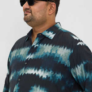 Navy Abstract Regular Fit Shirt
