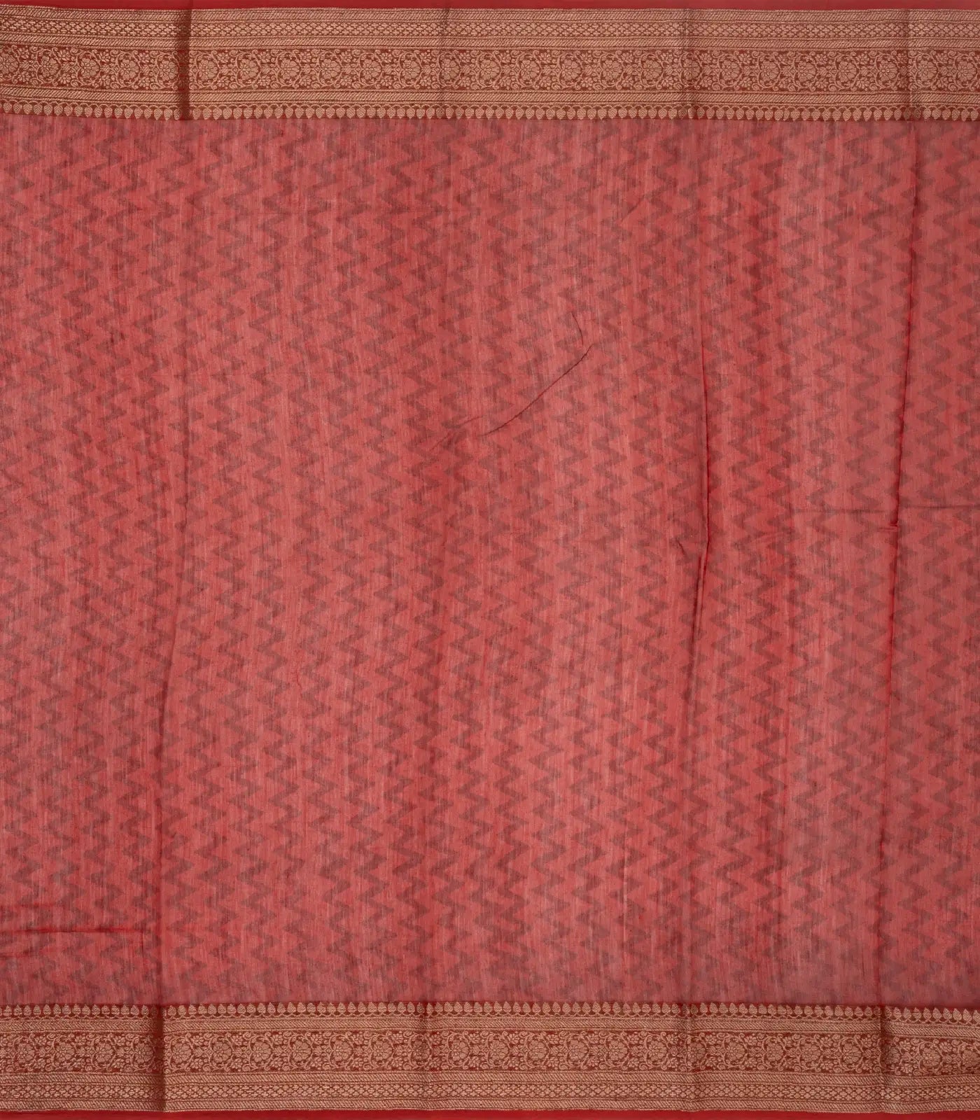 Indigo Woven Chanderi Cotton Saree With Red Border