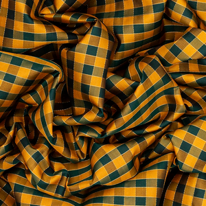 Mustard & Green Soft Silk Saree With Checks-Mustard