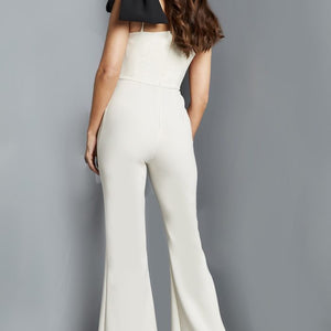 Jovani 22589 Long Bow Shoulder Formal Jumpsuit