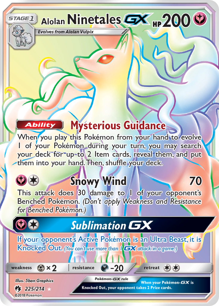 Alolan Ninetales-GX - 225/214 - Rare Secret
