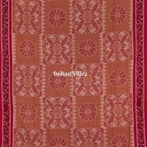 Bronze Red Computer Design Maniabandha Cotton Saree