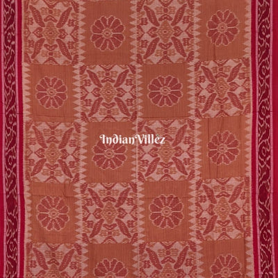 Bronze Red Computer Design Maniabandha Cotton Saree