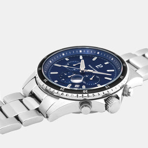 Cronos Men Quartz Blue Dial Chronograph Stainless Steel Watch 226G161