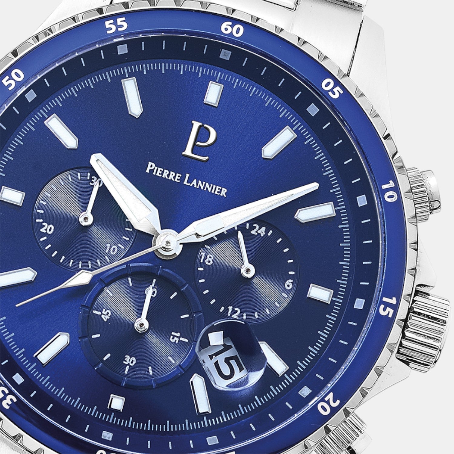 Cronos Men Quartz Blue Dial Chronograph Stainless Steel Watch 226G161