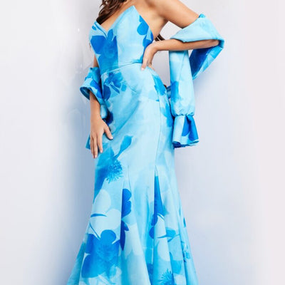 Jovani 22706 Printed Long Evening Mermaid Formal Dress