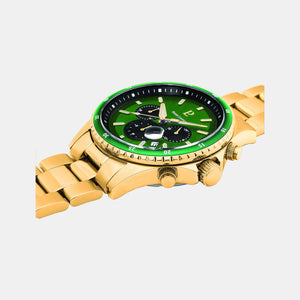 Cronos Men Quartz Green Dial Chronograph Stainless Steel Watch 228J062