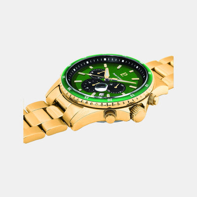 Cronos Men Quartz Green Dial Chronograph Stainless Steel Watch 228J062