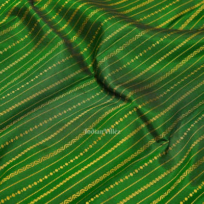 Green Golden Striped Body Work Pure Kanjivaram Silk Saree