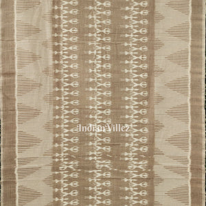 Light Brown Odisha Ikat Sambalpuri Pure Cotton Saree