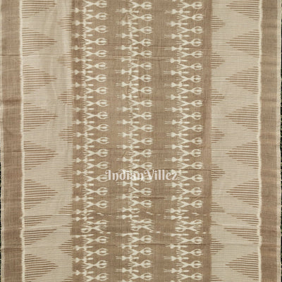 Light Brown Odisha Ikat Sambalpuri Pure Cotton Saree