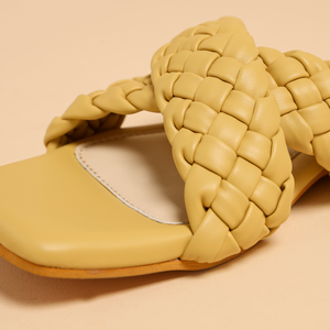 Blazing Yellow Braided Flats