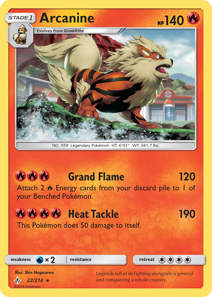 Arcanine - 22/214 - Rare Holo