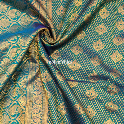 Sea Green Pure Kanjivaram Silk Saree