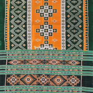 Golden Bottle Green Body Pasapali Tarabali Contemporary Silk Saree