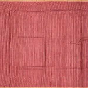 Peach Handloom Tussar Silk Saree With Printed Floral Motifs-Peach