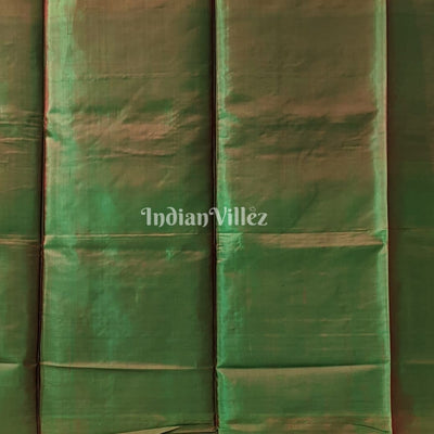 Maroon Green Dual Tone Handwoven Soft Silk Saree