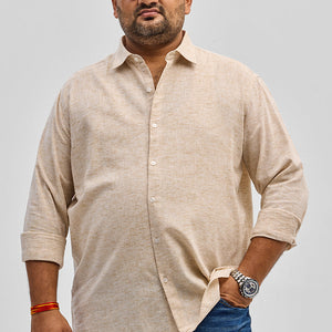 Beige Linen Blend Shirt