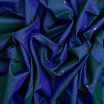 Ink Blue Handloom Uppada Silk Saree With Droplet Buttas